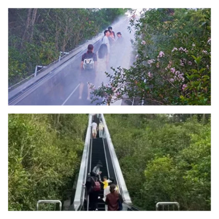 Naik Gunung Dengan Eskalator